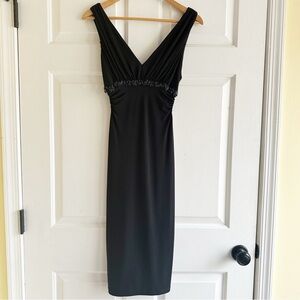 Vintage 90s David Meister Women’s‎ Sz 2 Beaded Sequins Sleeveless Cocktail Dress